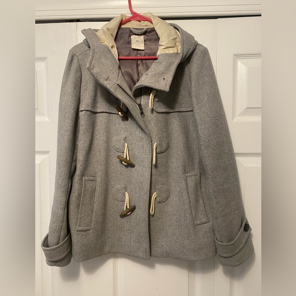 GAP Jackets & Blazers - Gap gray hooded wool coat with toggles